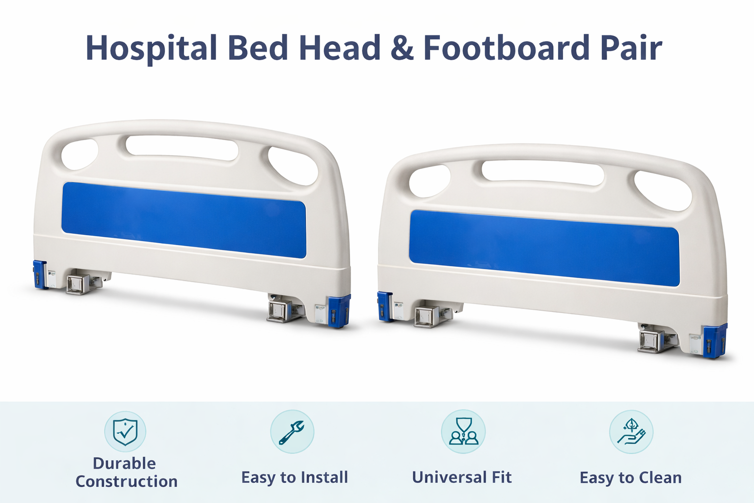 Hospital Bed Head and Foot Board - Front View