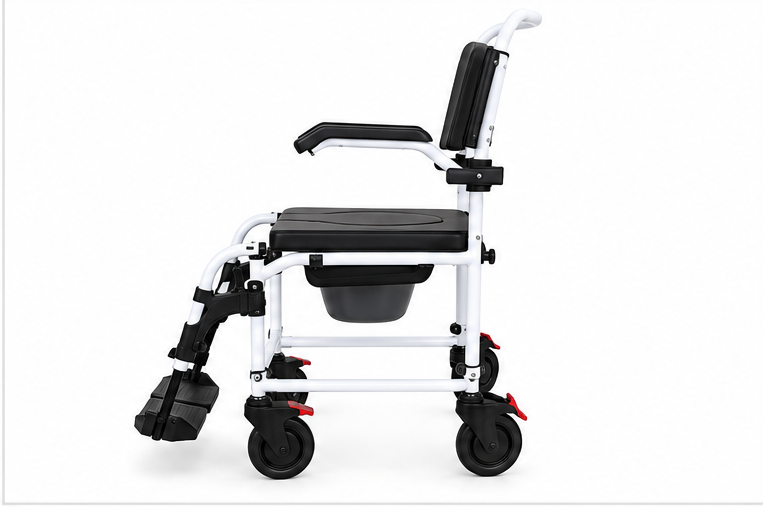 ESLEH Aluminium Commode Wheelchair MWAL-204-56 Side View